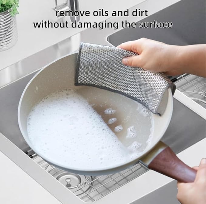 Multipurpose Wire Dishwashing Rags for Wet and Dry Pack of 10