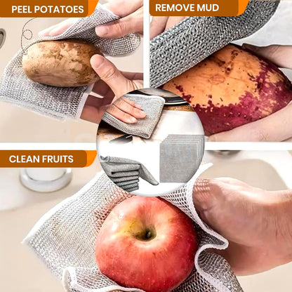 Multipurpose Wire Dishwashing Rags for Wet and Dry Pack of 10