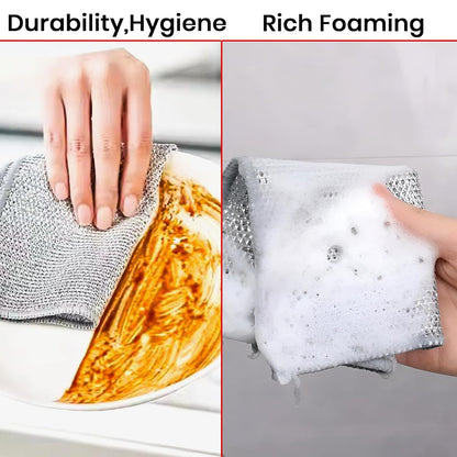 Multipurpose Wire Dishwashing Rags for Wet and Dry Pack of 10