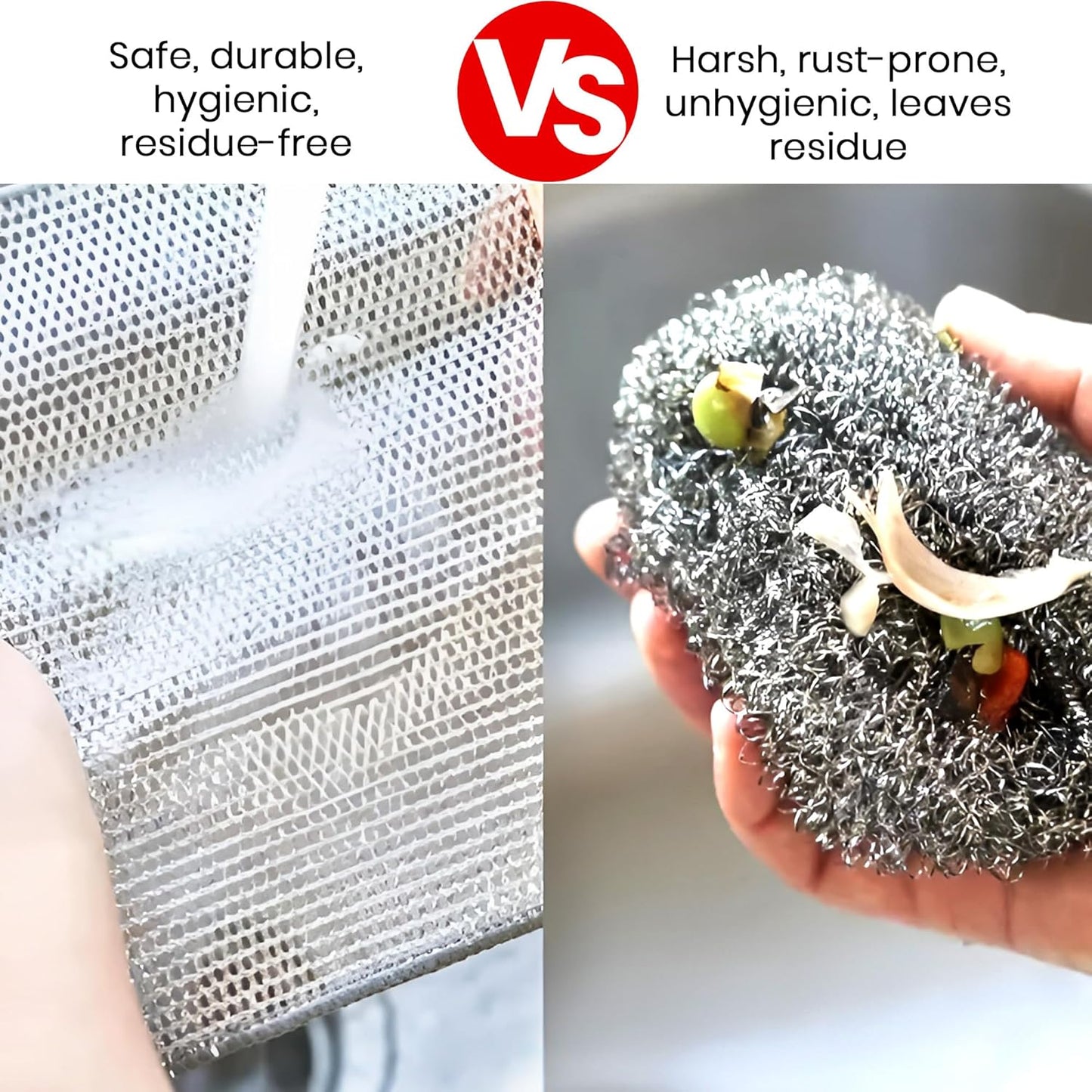 Multipurpose Wire Dishwashing Rags for Wet and Dry Pack of 10