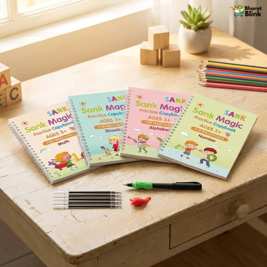 Sank Magic Practice Copybook Set – 4 Books with Pen & Refills