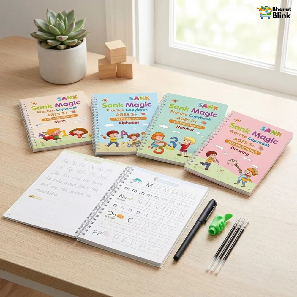Sank Magic Practice Copybook Set – 4 Books with Pen & Refills