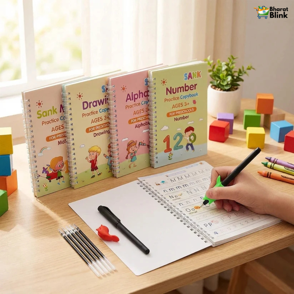 Sank Magic Practice Copybook Set – 4 Books with Pen & Refills