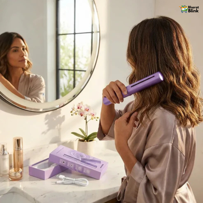 Meneflix Cordless Mini Hair Straightener – Portable Rechargeable Hot Comb