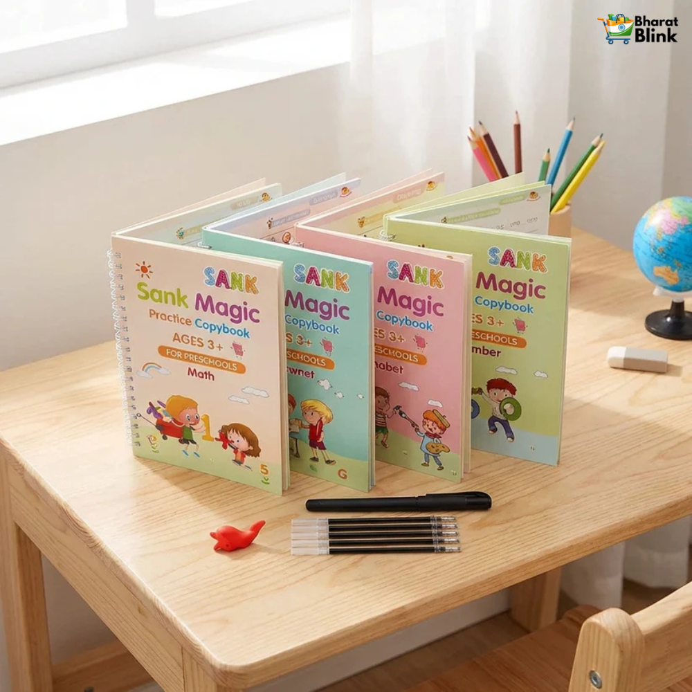 Sank Magic Practice Copybook Set – 4 Books with Pen & Refills