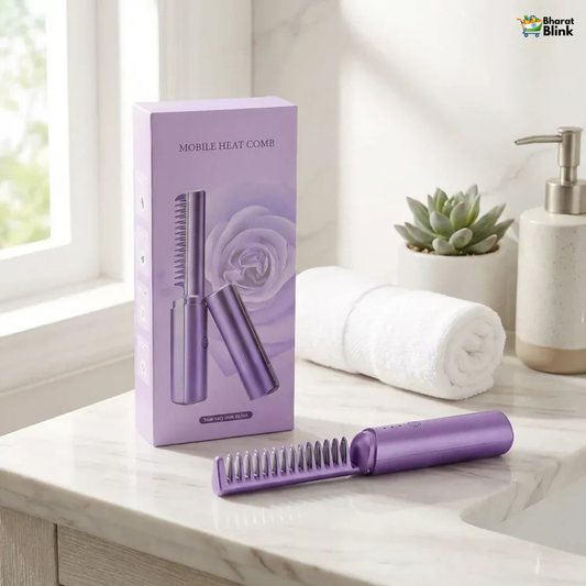 Meneflix Cordless Mini Hair Straightener – Portable Rechargeable Hot Comb