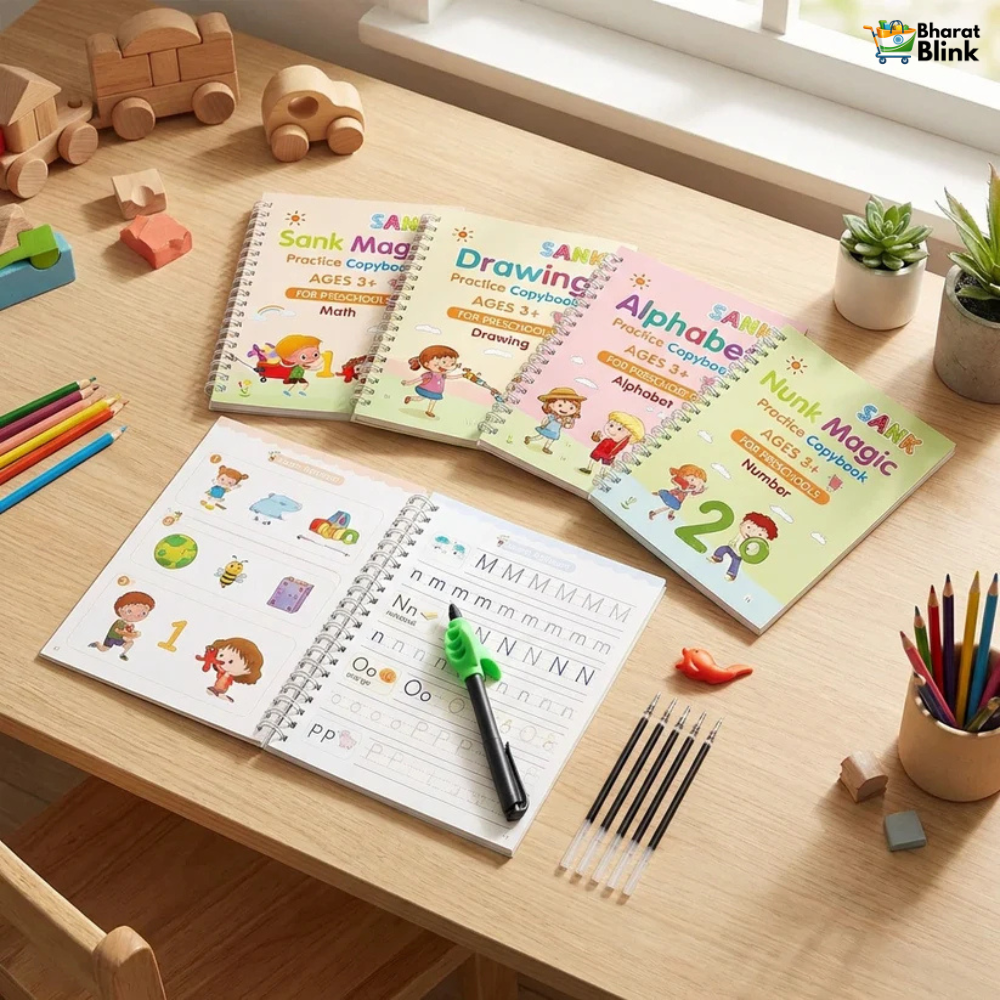 Sank Magic Practice Copybook Set – 4 Books with Pen & Refills