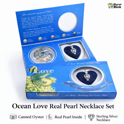 Freshwater Shell Canned Oyster Ocean Love Real Pearl Necklace Set