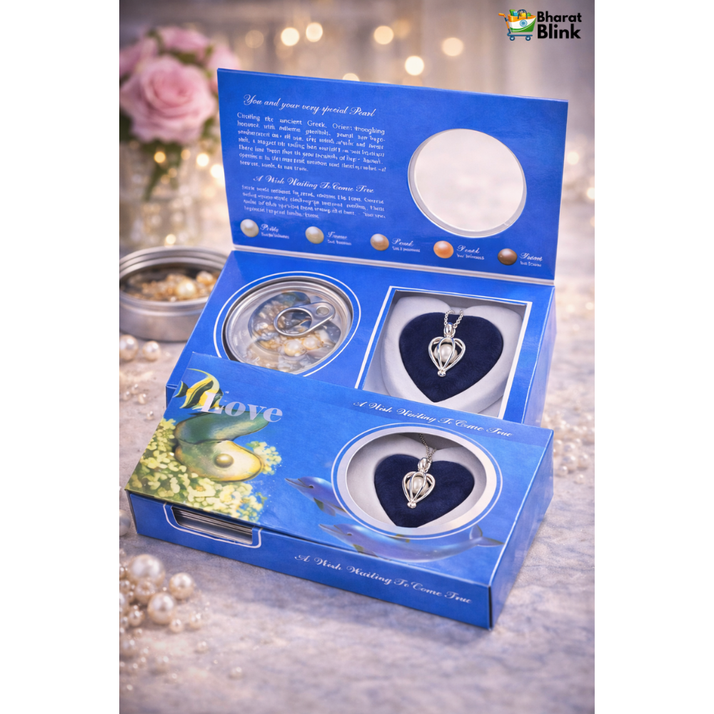 Freshwater Shell Canned Oyster Ocean Love Real Pearl Necklace Set
